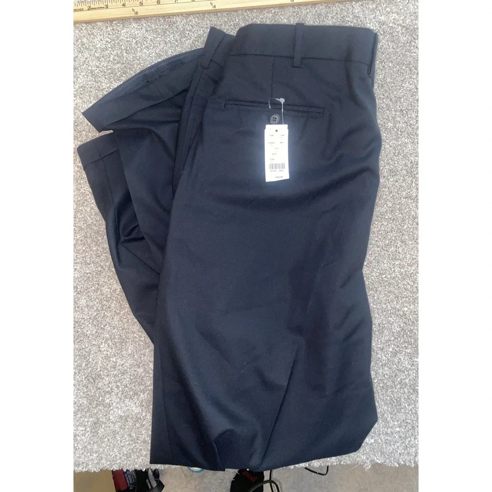Richards Greenwich Mens Dress Pants 38 (40R) Dark Blue Wool Pleated Trousers NWT